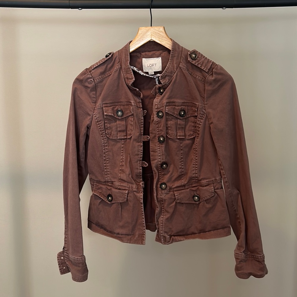 LOFT cargo jacket rose pink xxs